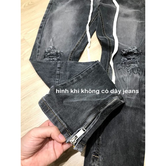 QUẦN JEANS SKINNY XÁM RÁCH GỐI ỐNG ZIPPER SIÊU XỊN ĐẸP (ảnh thật 100%) | BigBuy360 - bigbuy360.vn