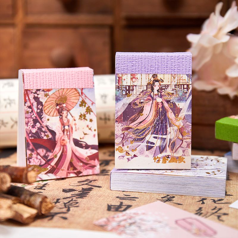 Sổ sticker cổ trang - trang trí sổ tay - ánh nhũ - ánh kim - Nam Phong Giải Ý - 40 x 60 mm - 50 tờ