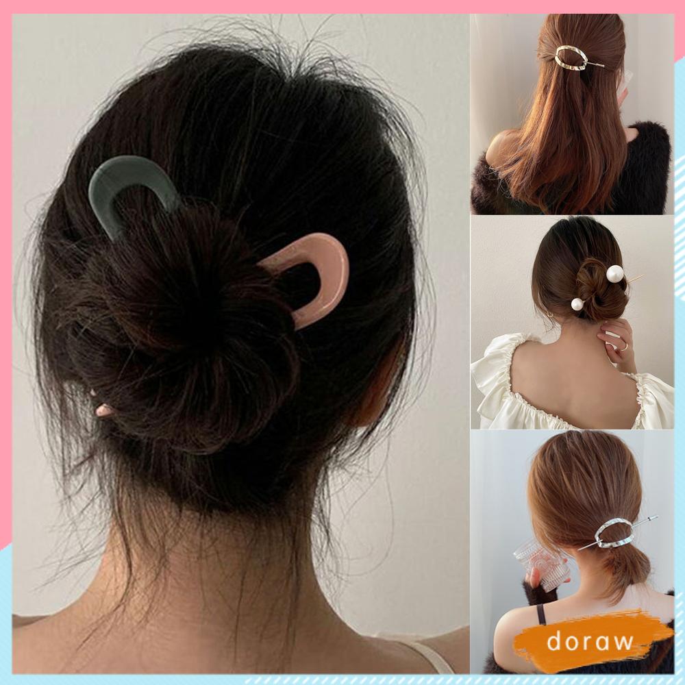 Kẹp Tóc Kim Loại Đính Ngọc Trai Thanh Lịch Cho Nữ