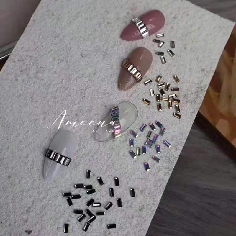 Khay đá chân bằng mix size đá hình vuông,hình chữ nhật/Trend 2021