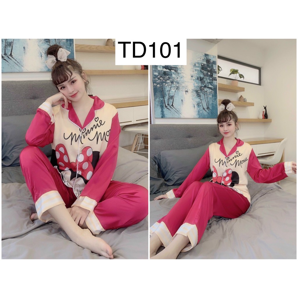 Set Đồ Bộ Nữ Pijama Tay Dài Quần Dài Lụa Satin Cao Cấp Kiểu Tay Cánh Dơi Độc Đáo- Kèm Hình Thật Shop Tự Chụp