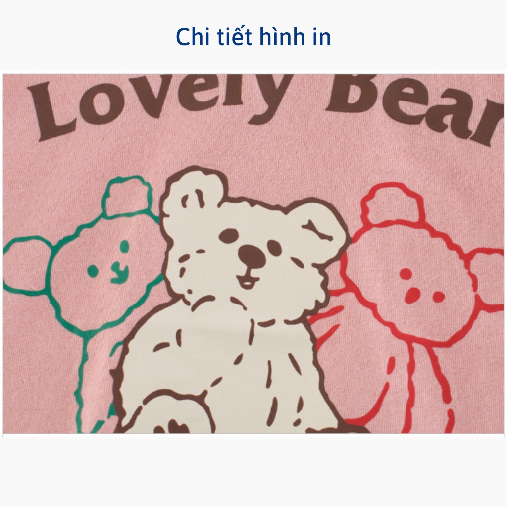Áo Thun Bé Gái 27home Phông Bé Gái Chất Cotton In Hình Gấu Ngộ Nghĩnh