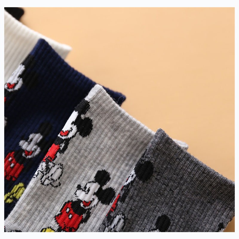 Set 5 tất cổ cao Bivota vớ nam nữ hoạ tiết Mickey siêu xinh T79