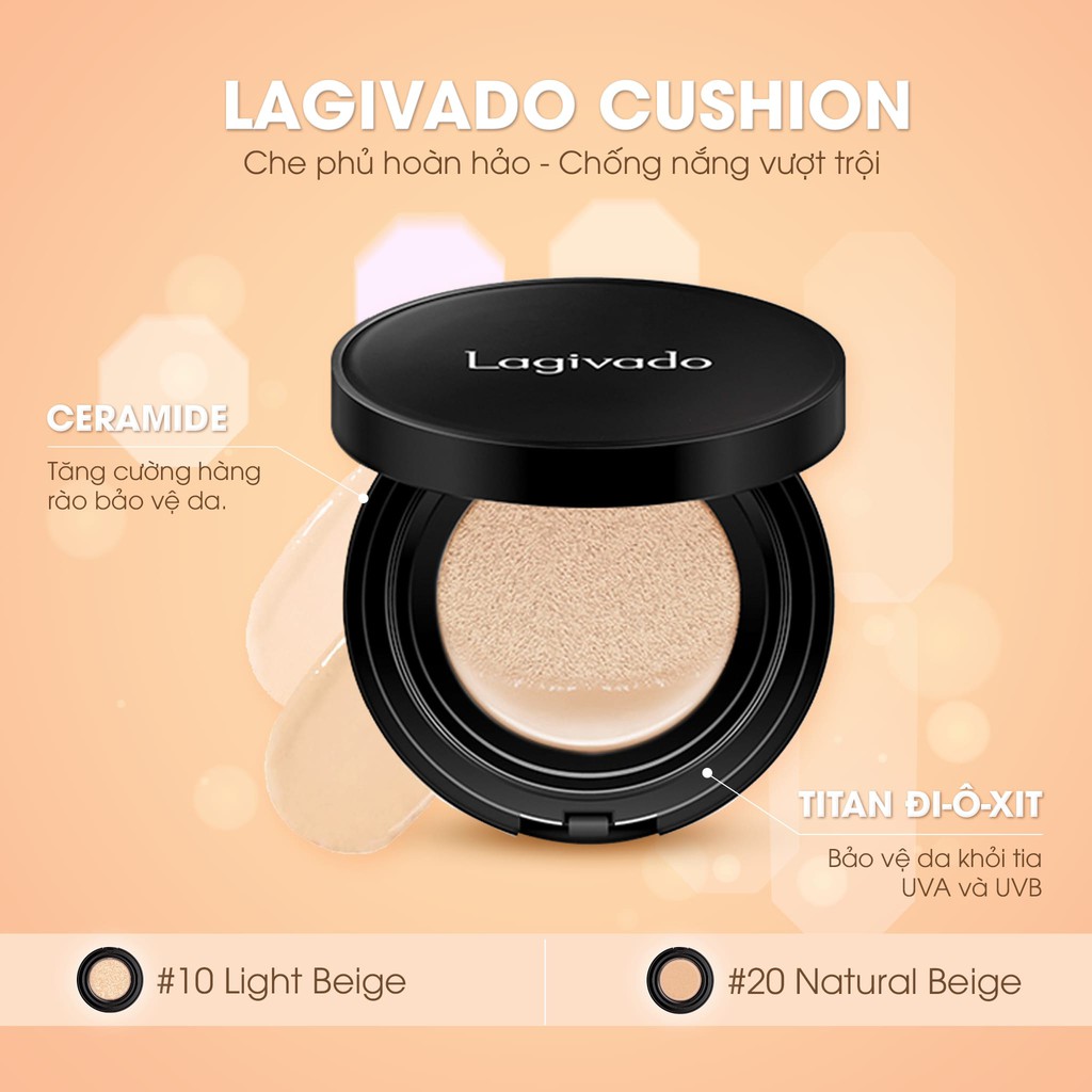 Phấn nước che khuyết điểm Hàn Quốc Lagivado kiềm dầu, che phủ hoàn hảo Perfection Cushion –2 tông màu, 14g | BigBuy360 - bigbuy360.vn