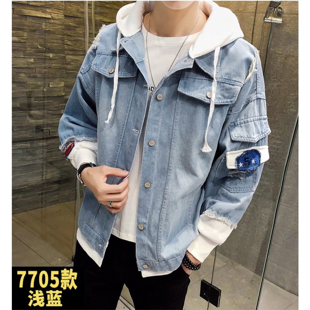 ÁO KHOÁC JEANS NAM MẪU XANH CÓ NÓN HÀNG XUẤT KHẨU LOẠI 1 GIẢM GIÁ 50% XẢ KHO