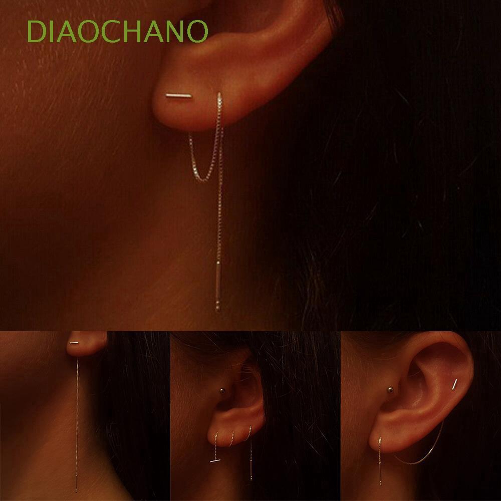 DIAOCHANO 1 pair Ear Line Dangle Earring Shiny Punk Gothic Drop Earring