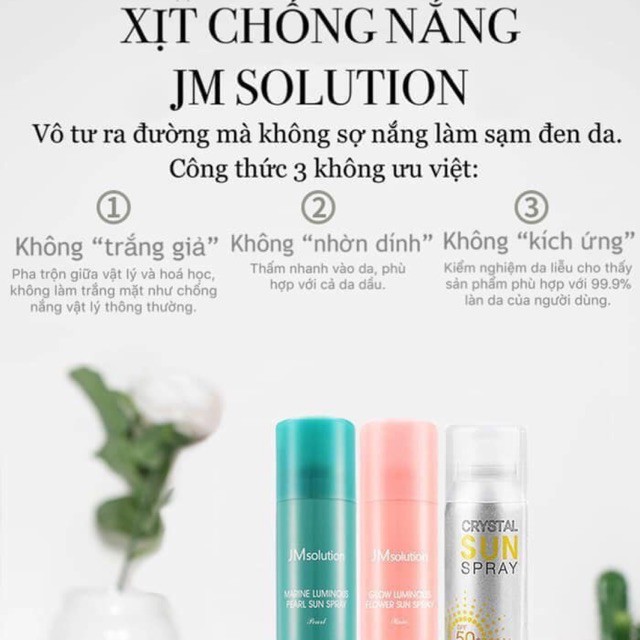 Xịt Chống Nắng Toàn Thân Giúp Bảo Vệ Làn Da Jm Solution Sun Spray SPF 50+/PA ++++ 180ml