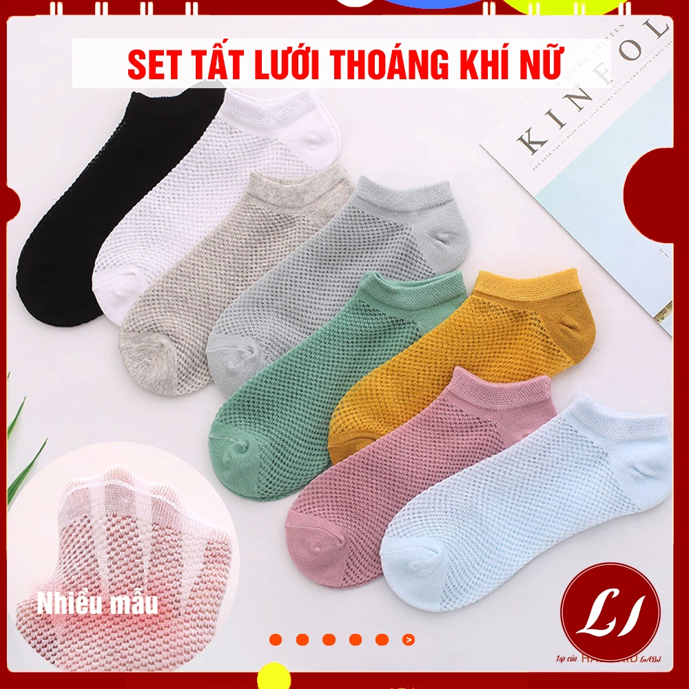 Combo 5 đôi tất lưới thoáng khí, mềm mại cho NGƯỜI LỚN