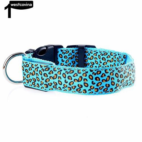 Vòng Cổ Họa Tiết Da Báo Có Đèn Led Cho Thú Cưng