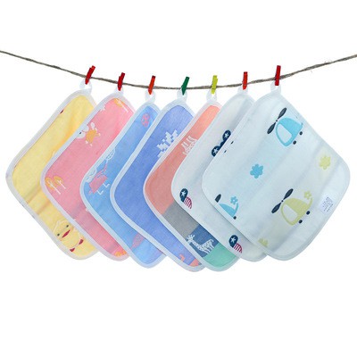Khăn mặt vuông 6 lớp 25*25 - nhiều màu