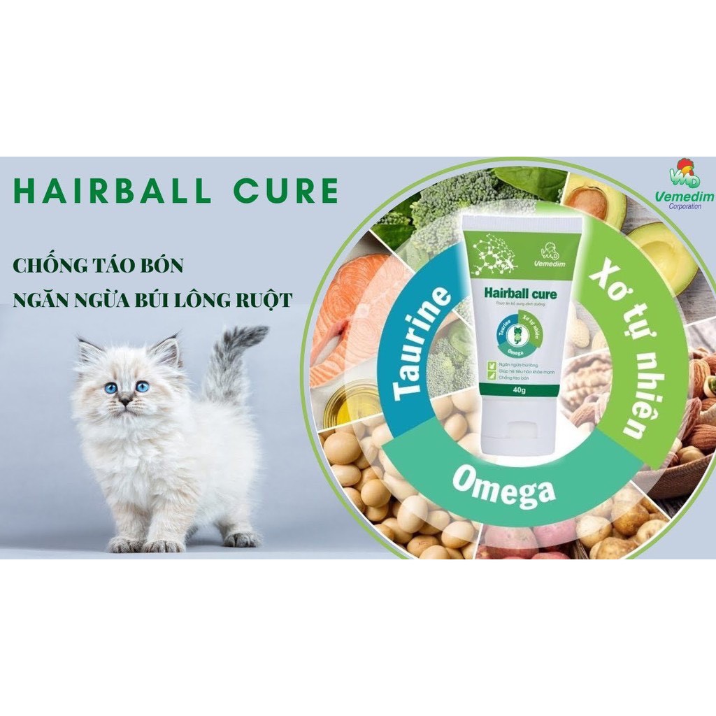 GEL TIÊU BÚI LÔNG CHO MÈO HAIRBALL CURE 40GR