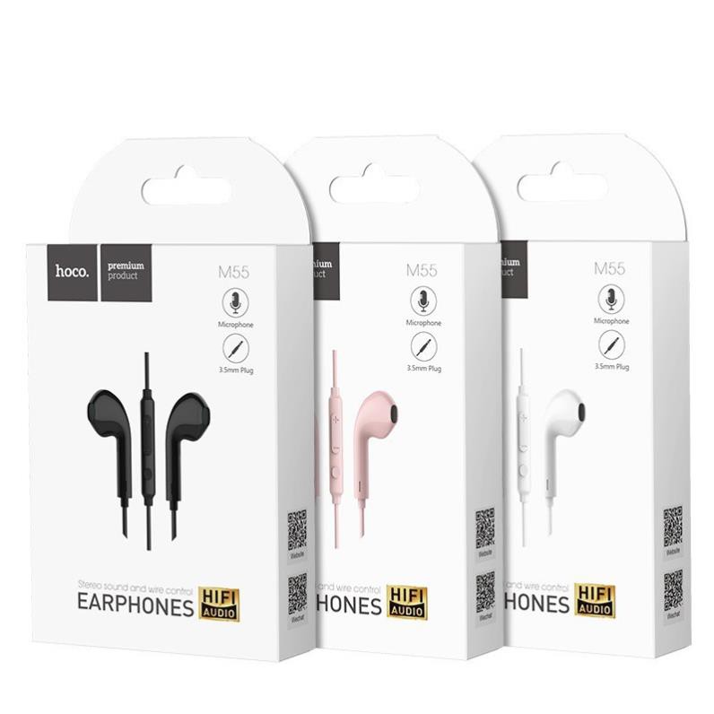 Tai nghe có dây chính hãng Hoco M55 Memory sound cho điện thoại tai nghe airpods cáp sạc iphone jack 3.5