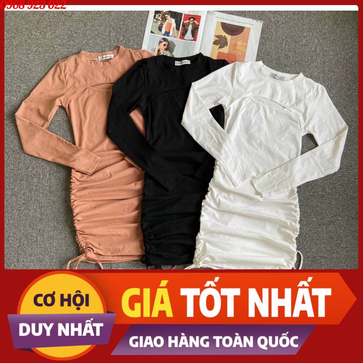 Váy body ❤️𝑯𝒐𝒕𝒕𝒓𝒆𝒏𝒅❤️ khoét ngực, rút dây sườn | BigBuy360 - bigbuy360.vn