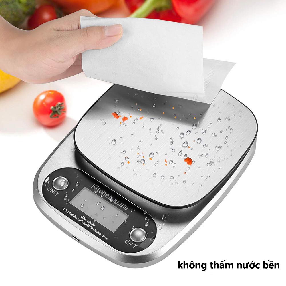 Cân điện tử dành cho nhà bếp (3kg- 10kg), độ chính xác cao (0,1g-1g) - Cân Điện Tử Để Bàn, tặng kèm pin - KHALIK