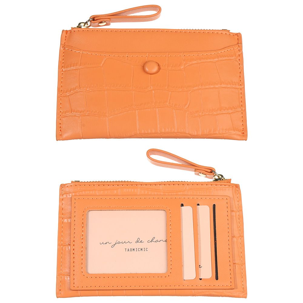 Ví da PU đựng thẻ ID/thẻ tín dụng/tiền xu có dây khóa kéo dáng mỏng họa tiết dễ thương mini màu sắc tùy chọn cho bạn nữ