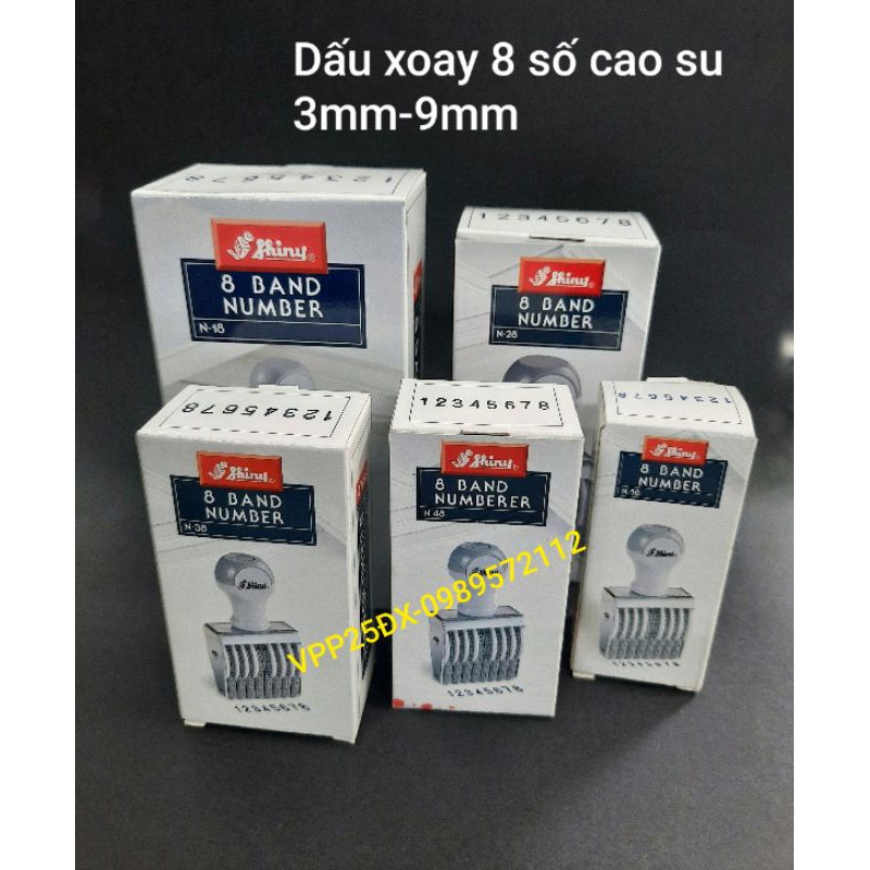 Dấu xoay 8 số shiny-dấu xoay cao su nhiều kích thước