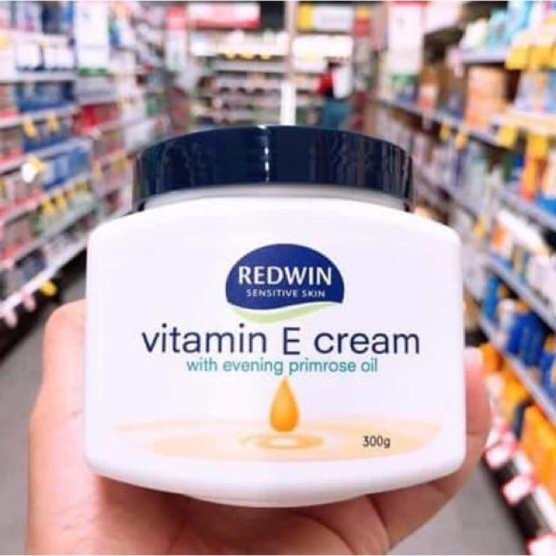 Kem dưỡng da Redwin Vitamin E chứa tp tinh dầu hoa anh thảo 300gr giúp dưỡng ẩm, làm mềm da