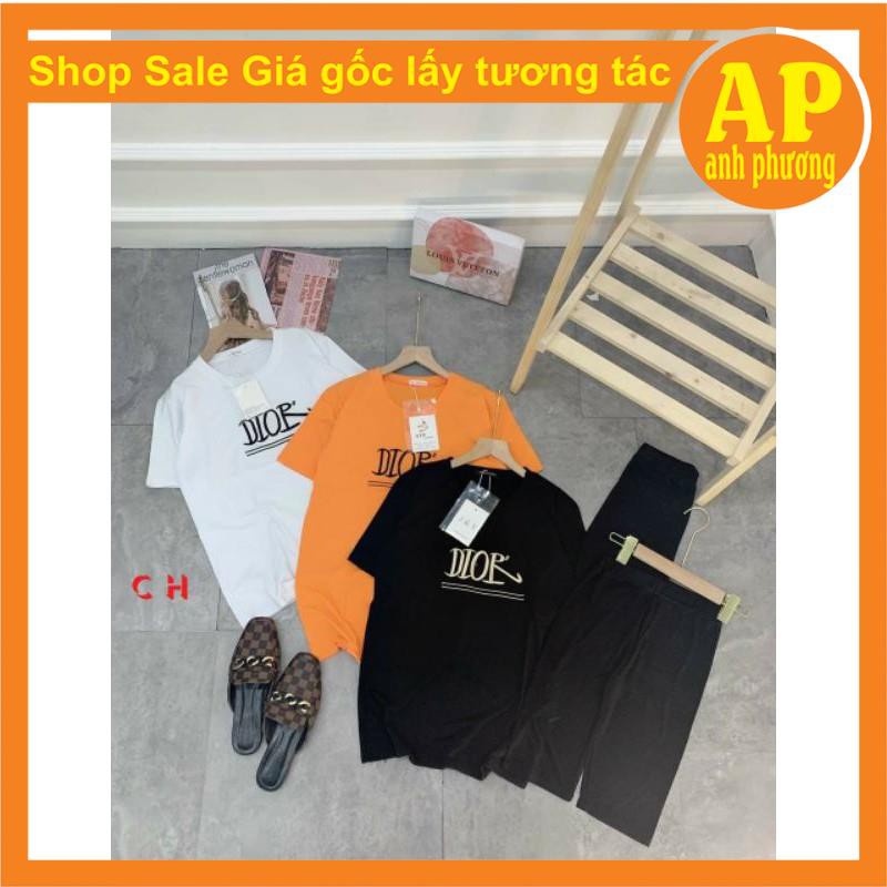 Sét bộ lửng nữ gồm Quần Ngố Trơn + Áo In Chữ DIR Siêu Đẹp Xả kho cắt lỗ