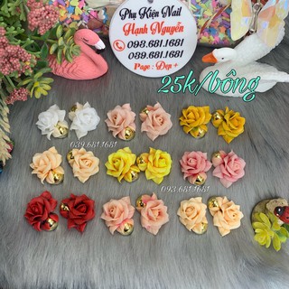 Hoa bột cao cấp: set 2 hoa hồng lá ôm bi