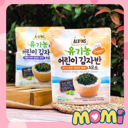Rong biển rắc cơm hữu cơ tách muối Alvins Hàn Quốc