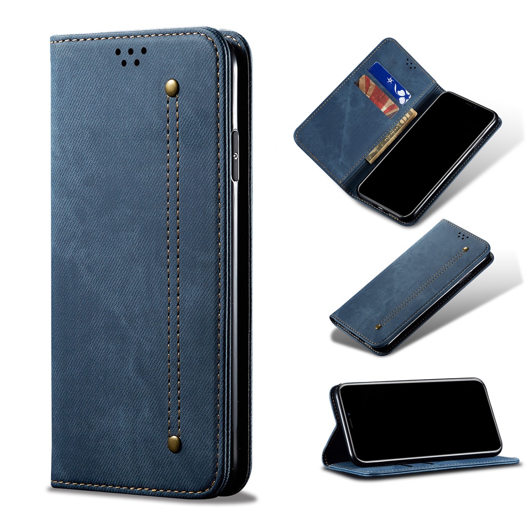Ốp Điện Thoại Da PU Kiểu Ví Lật Có Đế Cho Xiaomi Poco C40