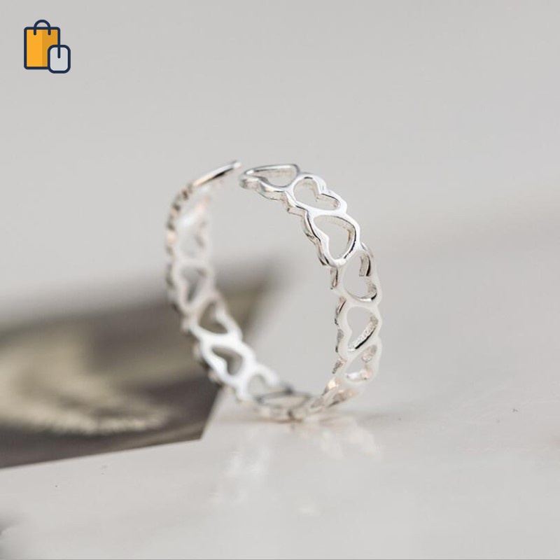 Nhẫn hở hình trái tim nhỏ xinh xắn
