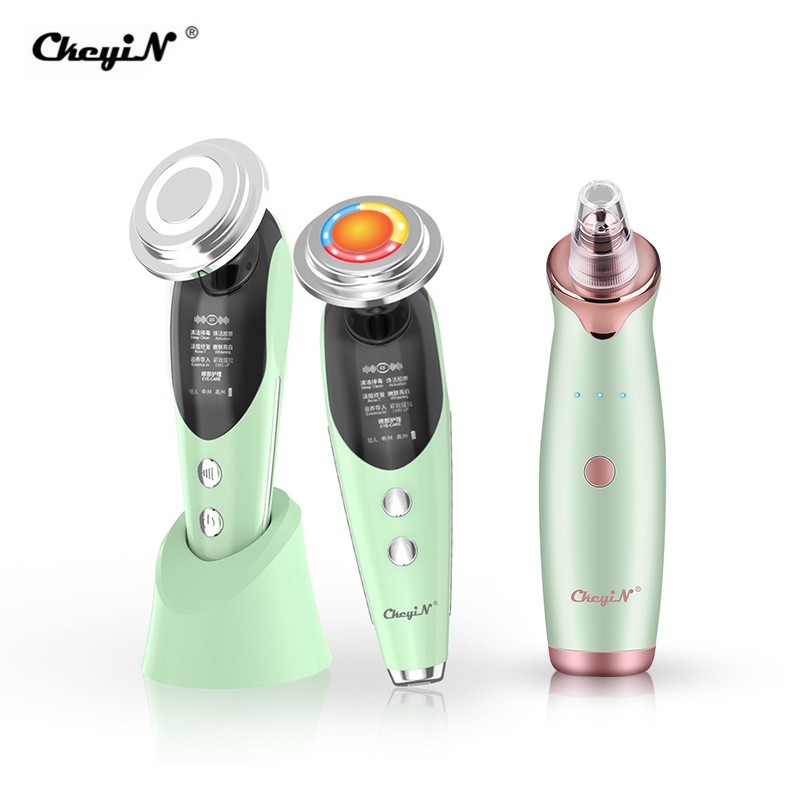 Máy massage CkeyiN 7 trong 1 EMS tích hợp đèn led làm sáng và cho làn da săn chắc + mát hút mụn đầu đen | BigBuy360 - bigbuy360.vn