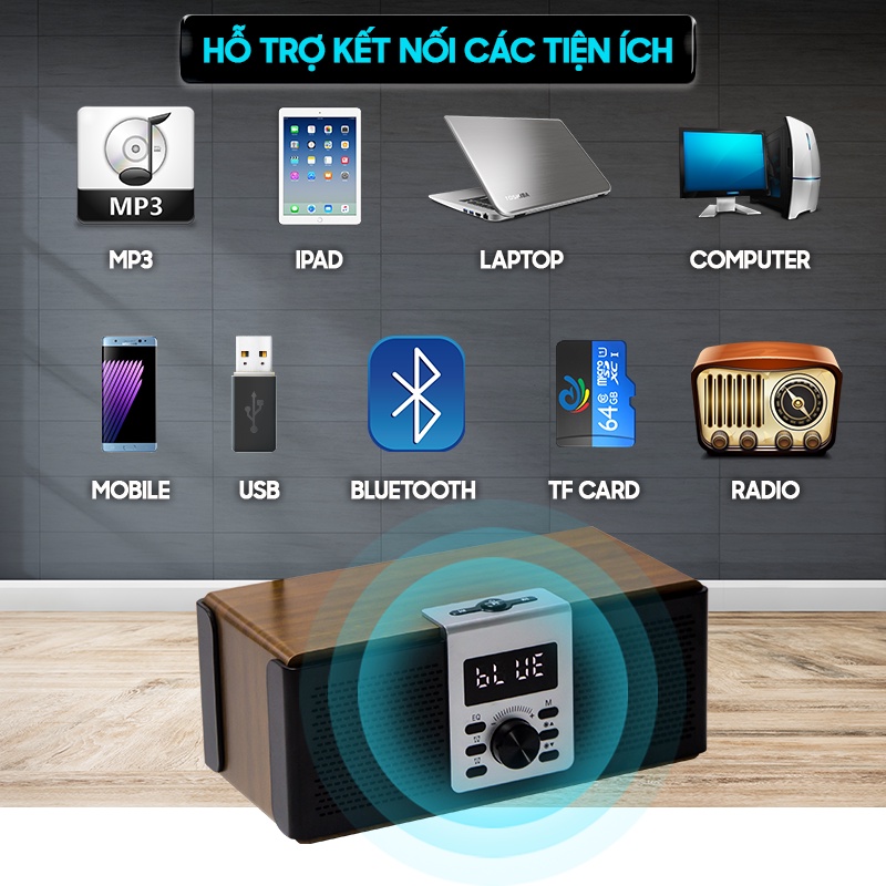 Loa bluetooth VS-3 5.0 màn hình LED Thanh âm tuyệt đỉnh ,sạc nhanh trong 3 giờ sử dụng 4 giờ dung lượng pin 600mA