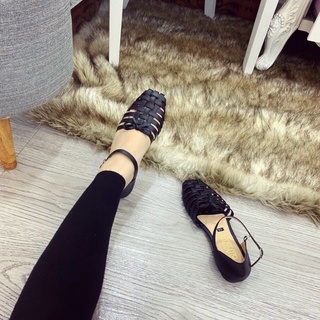 GIÀY SANDAL ĐẾ THẤP QUAI ĐAN RỌ CÓ NƠ