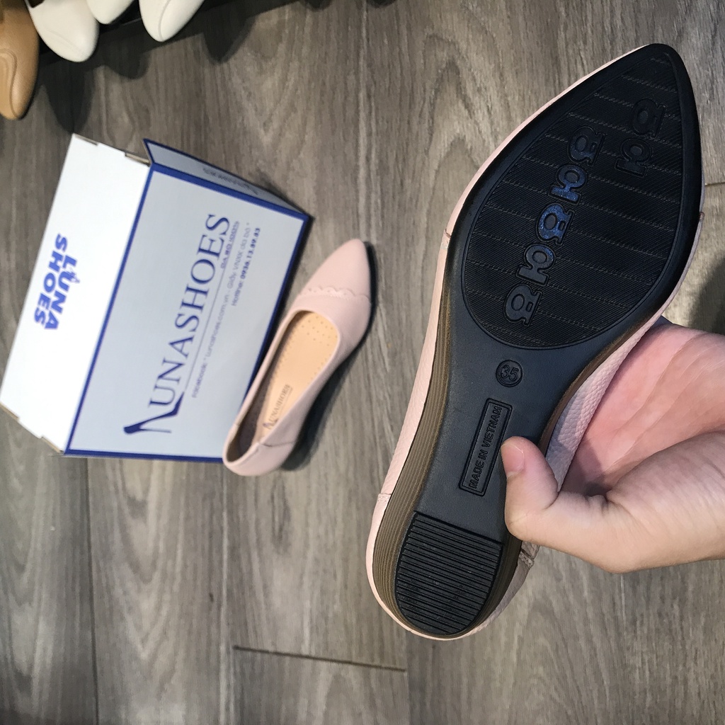 Giày đế xuồng nữ da bò mềm LUNASHOES 24813 da bò 2 lớp và bảo hành 2 năm 1 đổi 1 êm chân dễ phối đồ