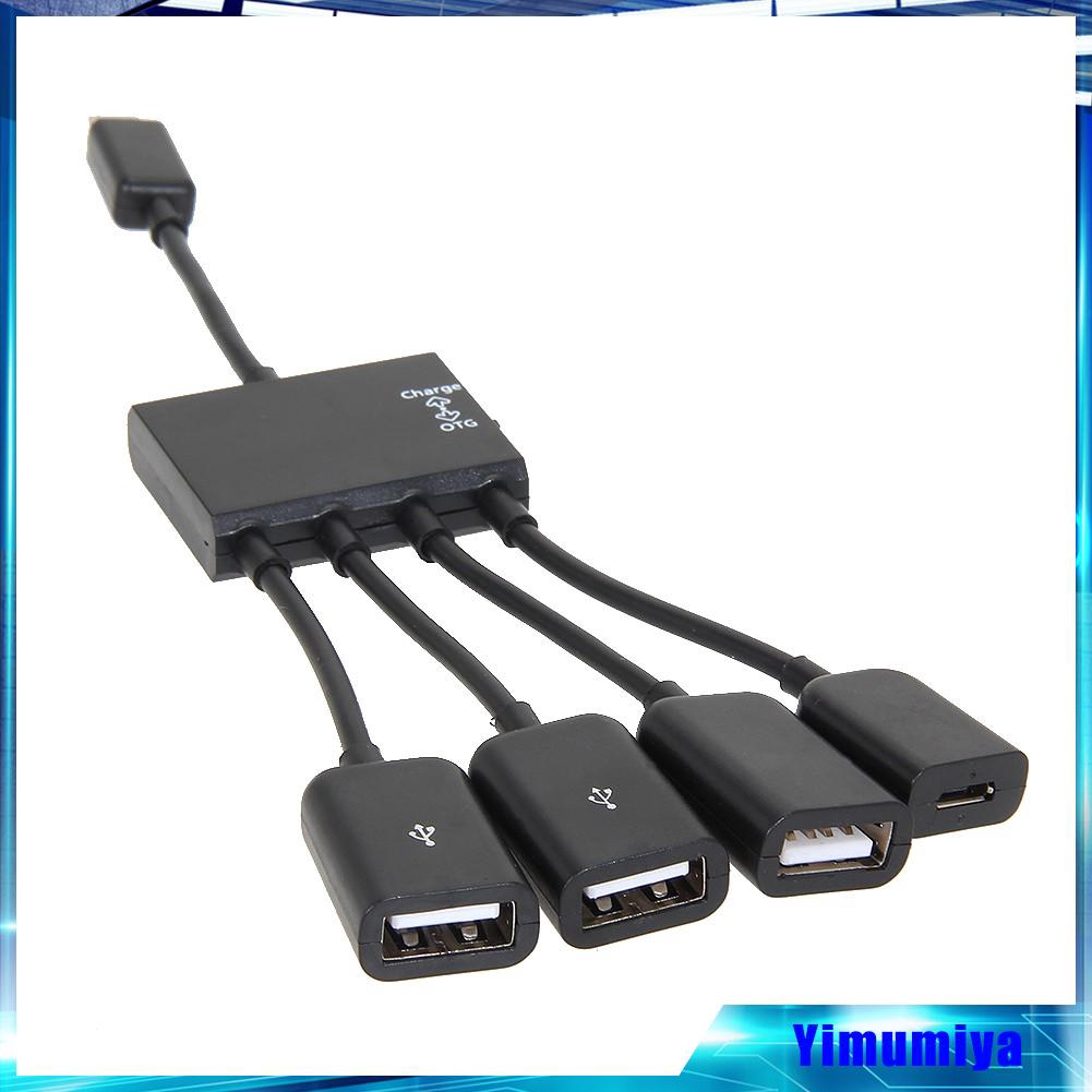 Cáp sạc 4 cổng Micro USB OTG HUB cho Samsung điện thoại Android PC