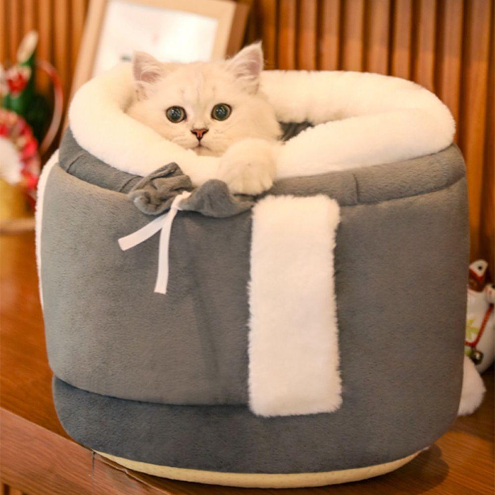 Túi Đeo Chéo Ngực Nhỏ Bằng Vải Lông Thoải Mái Mùa Đông Dành Cho Mèo AUGUSTINA