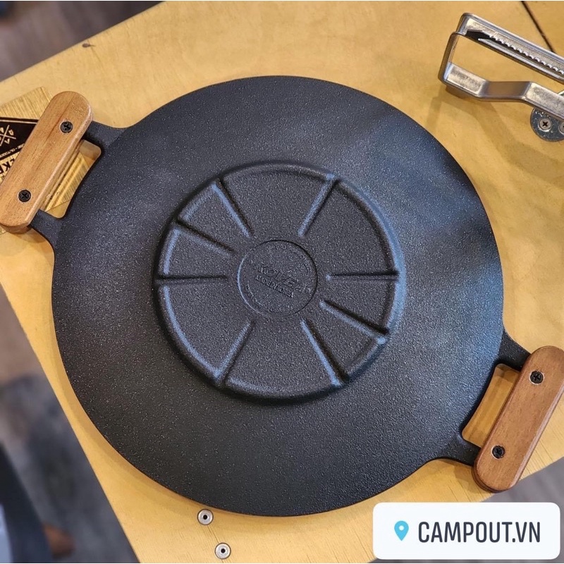 Chảo gang cao cấp Kovea Campoutvn Prime Round Griddle 29 cắm trại dã ngoại A415