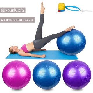 Bóng Tập Yoga/Gym Đường Kính 65cm Loại Siêu Dày, Siêu Bám, Chịu Lực 150Kg