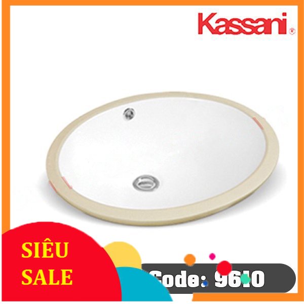 Lavabo âm bàn, Chậu lavabo rửa mặt âm bàn đá KS-9610, Bồn rửa tay âm mặt đá Kassani KS9610 men nanonung cao cấp