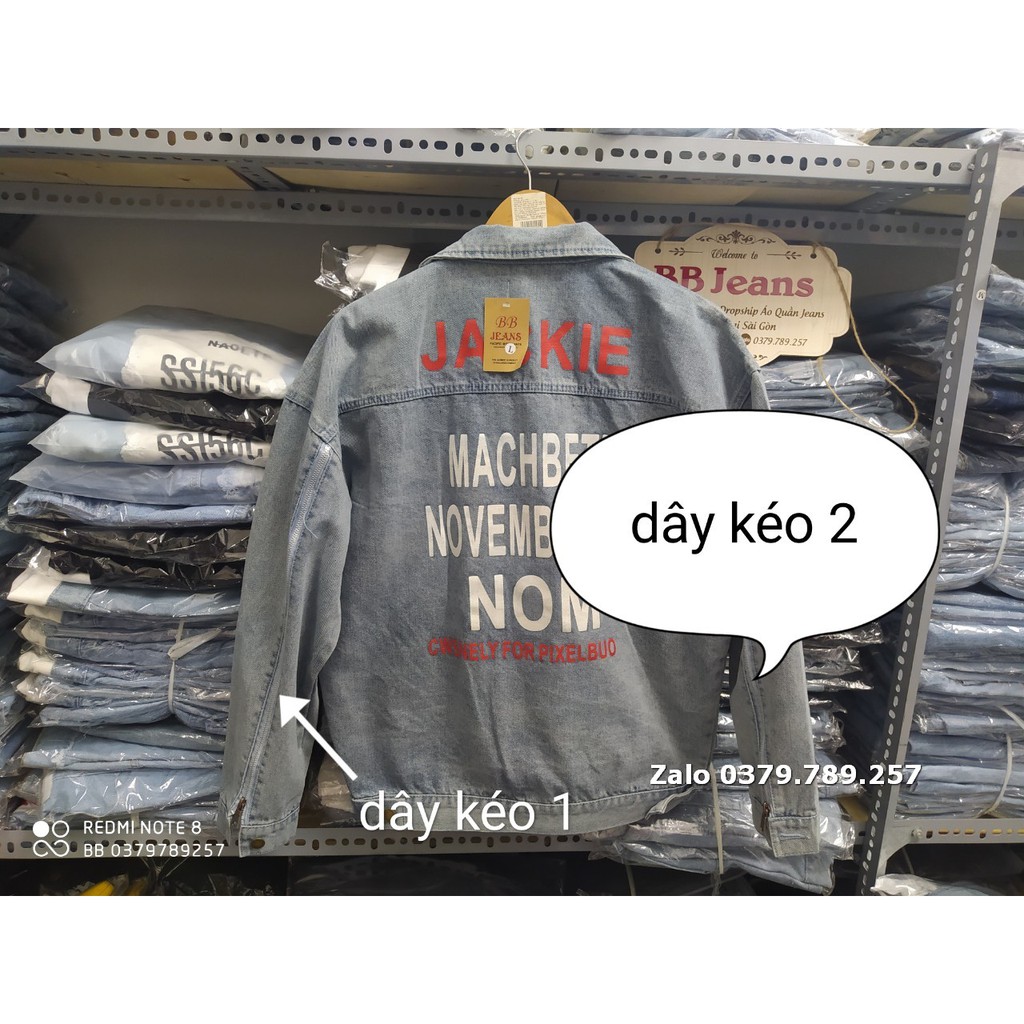 (SỈ) Áo khoác jean nam, nữ đen xanh 2 dây kéo mẫu mới cao cấp - áo khoác jean đen rách Chiwawa shop