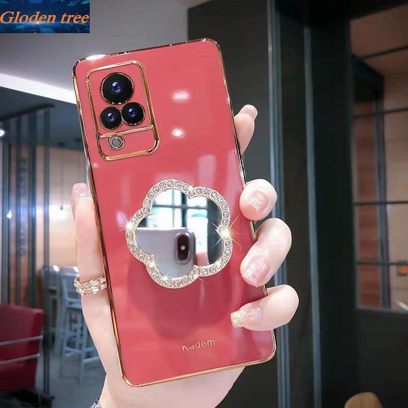 Ốp Điện Thoại Mềm Tráng Gương Đính Đá Lấp Lánh Cho Vivo S10E V23E X70 X70 Pro IQOO NEO 5 5 5S