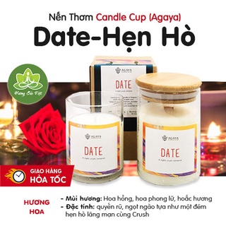 Nến Thơm Agaya Mùi Date, hương thơm hoa hồng lãng mạn, Hẹn Hò