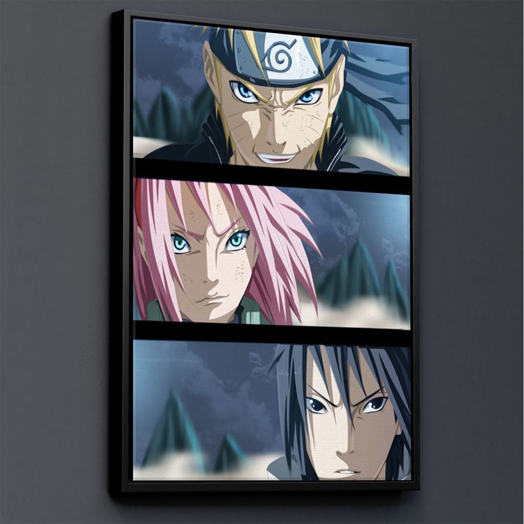 TRANH CANVAS ANIME NARUTO treo tường in theo yêu cầu - Naruto, Sasuke, Sakura