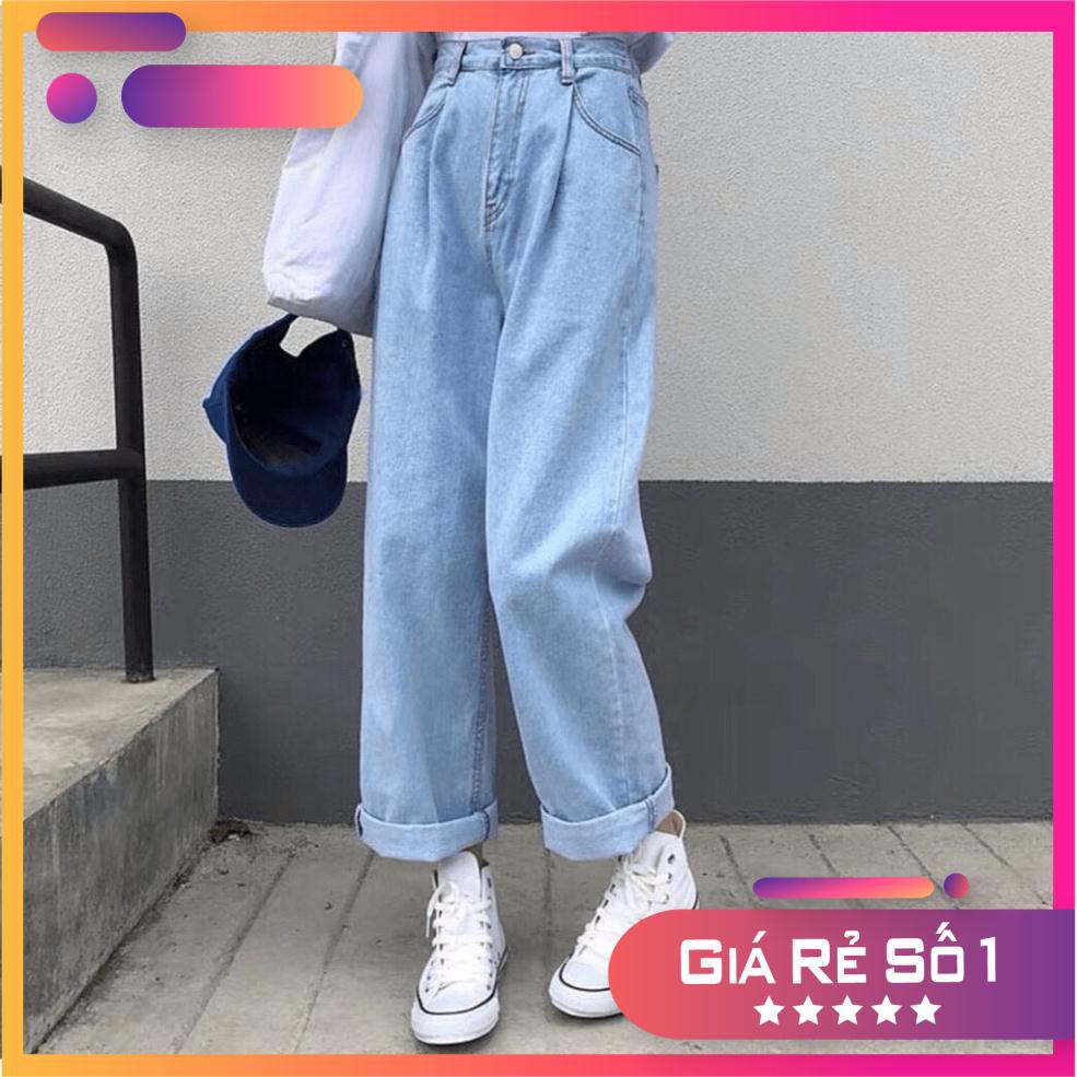 quần jean nữ ống rộng lưng cao ulzzang hàn quốc | BigBuy360 - bigbuy360.vn
