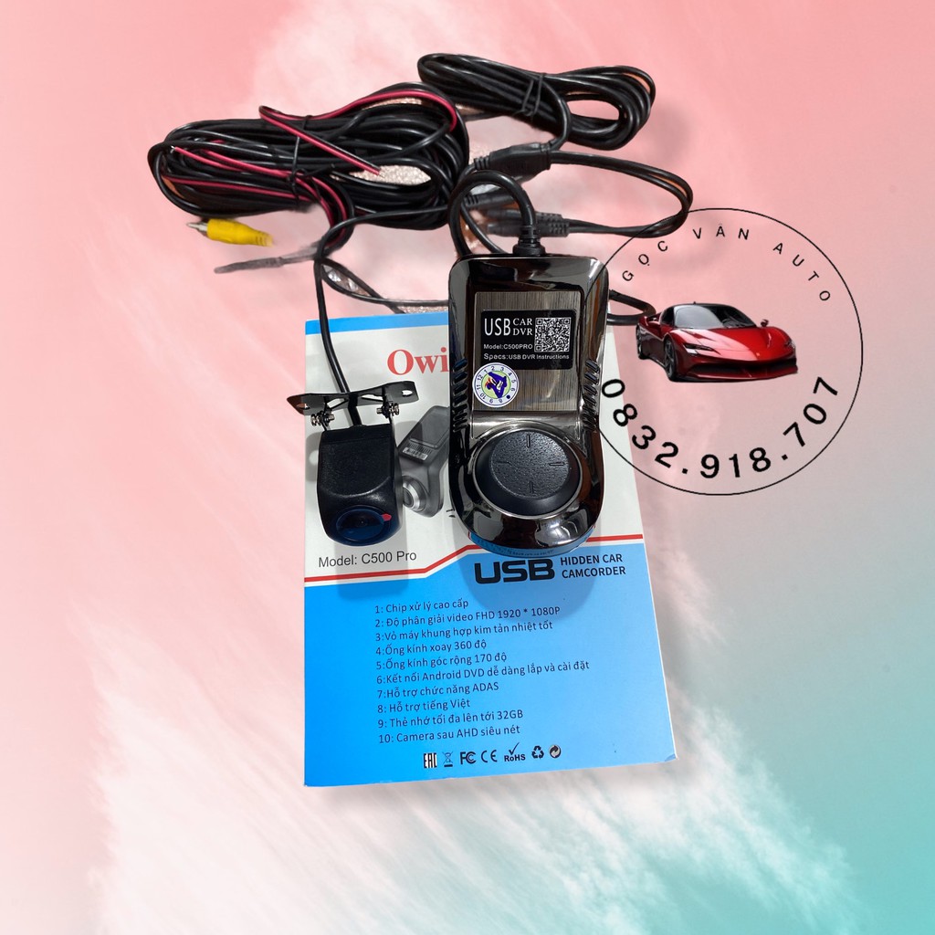 Camera hành trình Android Owincer Trước và Sau, Camera sau tích hợp camera Lùi và Ghi hình