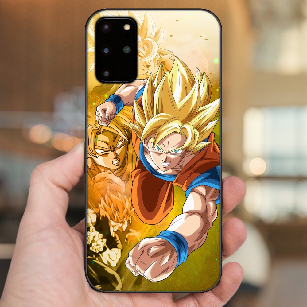 Ốp lưng Samsung S20 Plus viền đen in hình Goku Dragon Ball
