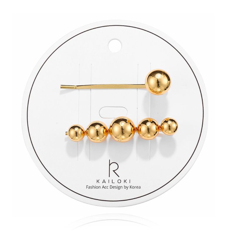 Oneri Kẹp Tóc Mái Một Bên Màu Vàng Kim Kết Cấu Gợn Sóng Màu Vàng Kim Loại Tối Giản Cl