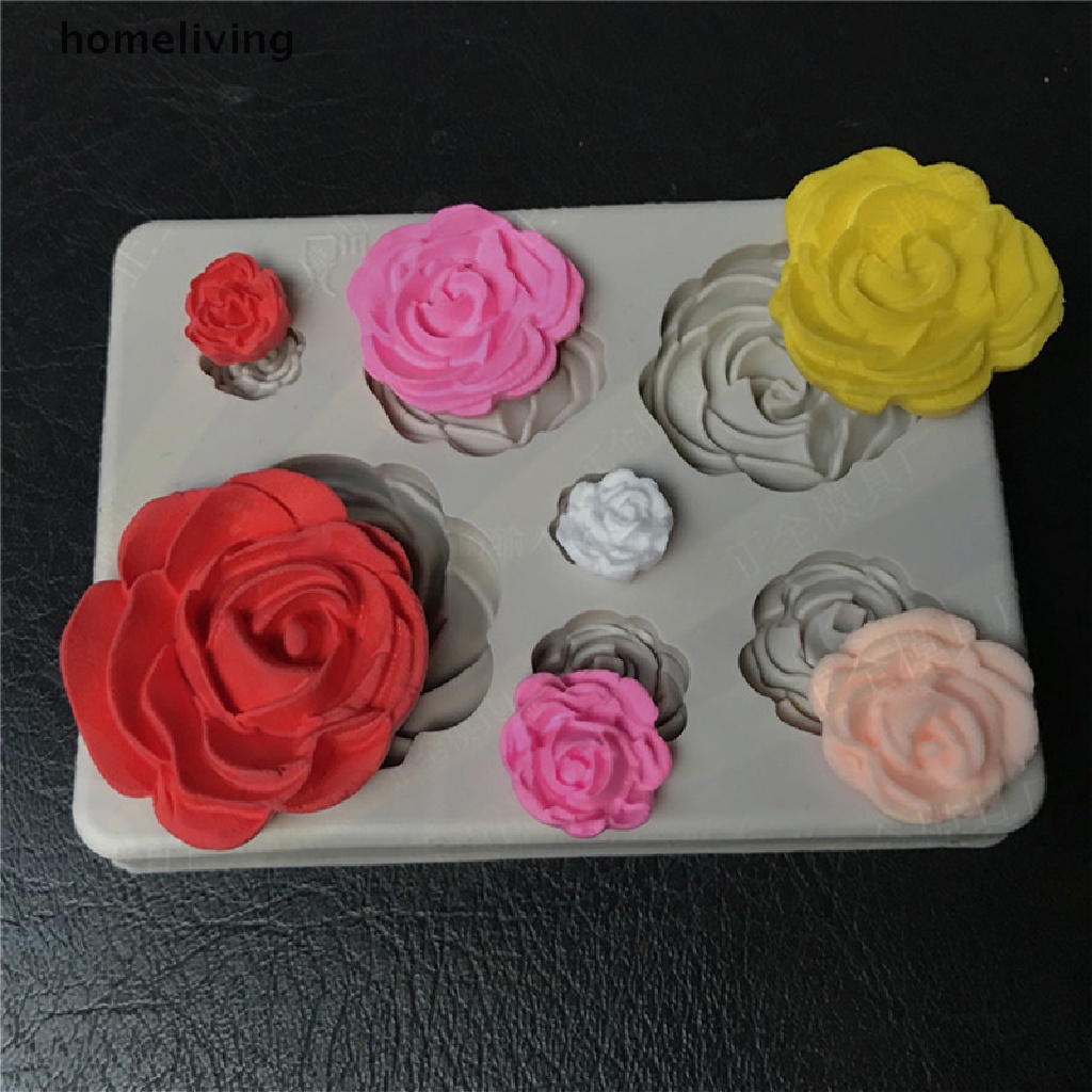 Khuôn Silicone Tạo Hình Hoa Hồng 3D Trang Trí Bánh