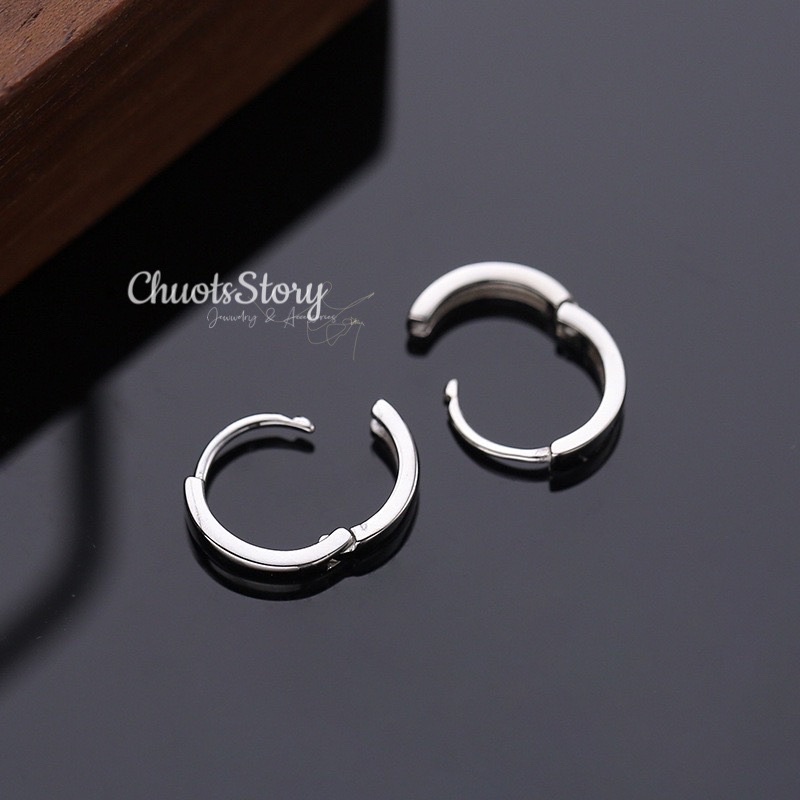 Khuyên tai nam nữ trơn tròn cá tính, bông tai titan thời trang unisex - KTU0018- ChuotsStory