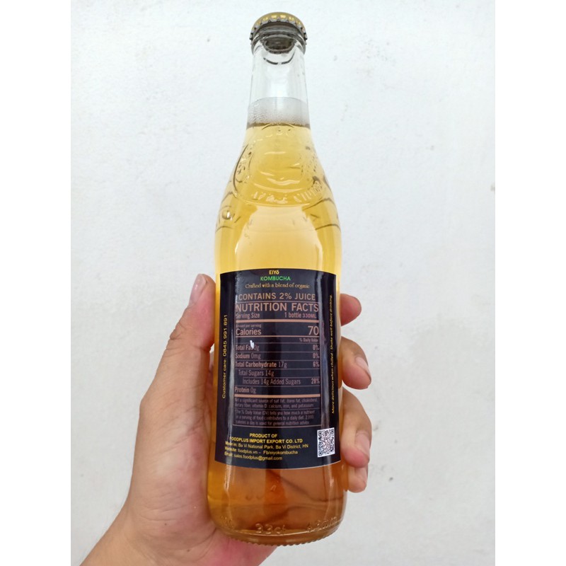 KOMBUCHA  RAW 330ML - Nguyên vị tự nhiên với nguyên liệu Organic, được lên men thủ công Truyền thống tại Núi Ba Vì.