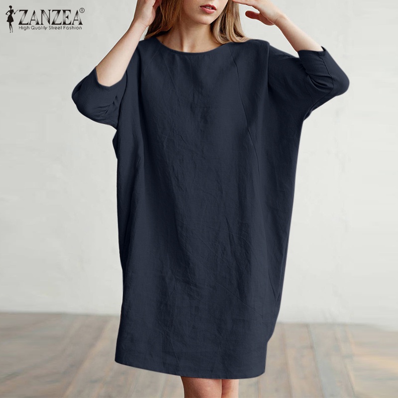 Đầm dài Zanzea tay lửng có túi bên phong cách cá tính