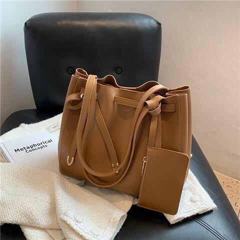 Túi tote da công sở đeo vai tặng kèm ví vừa A4 P101