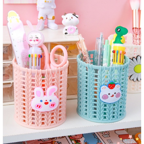 Giỏ Hũ Đựng Bút - Ống Đựng Giá Để Bút LƯỚI - Đồ Dùng Bàn Học - GIỎ LƯỚI ĐỰNG BÚT DECOR HÌNH TRÒN