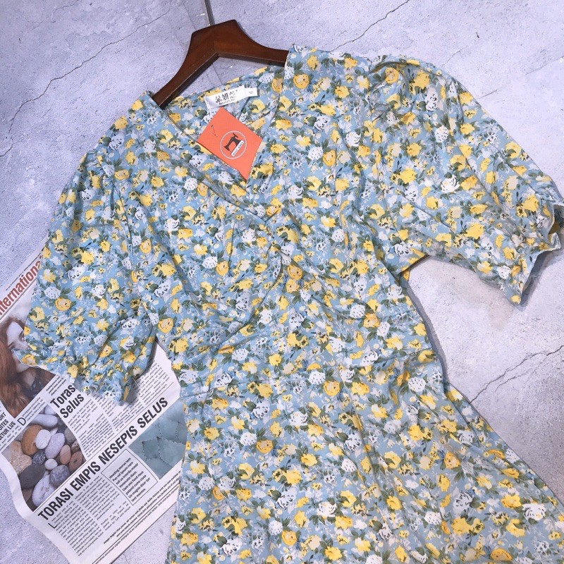 [SỈ SLL] Váy Hoa Nữ Dáng Midi Rúm Ngực Cực Điệu_Hàng Quảng Châu_Màu Tôn Da | BigBuy360 - bigbuy360.vn